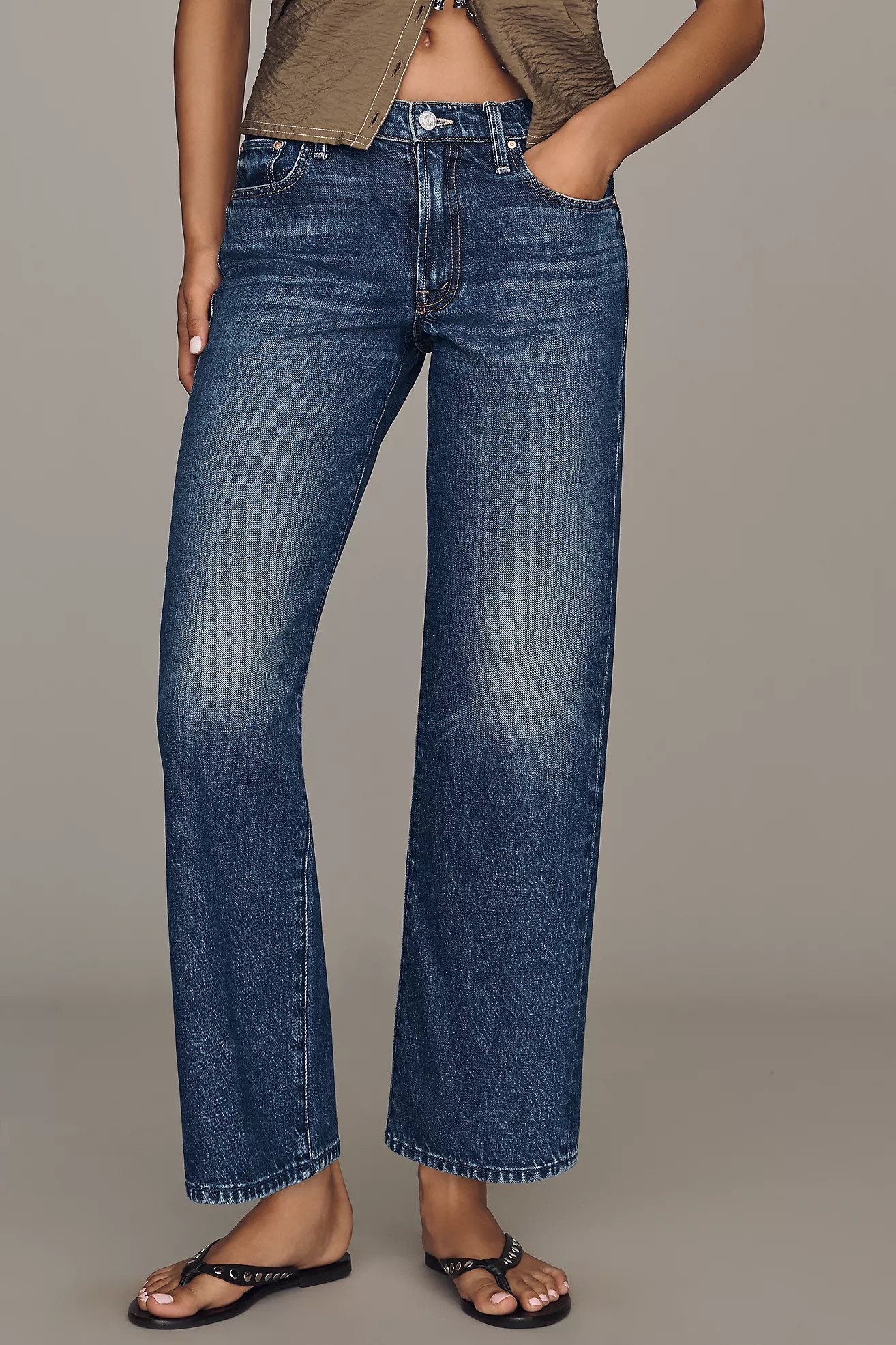 MOTHER The Rambler Mid-Rise Straight-Leg Jeans | Anthropologie (US)