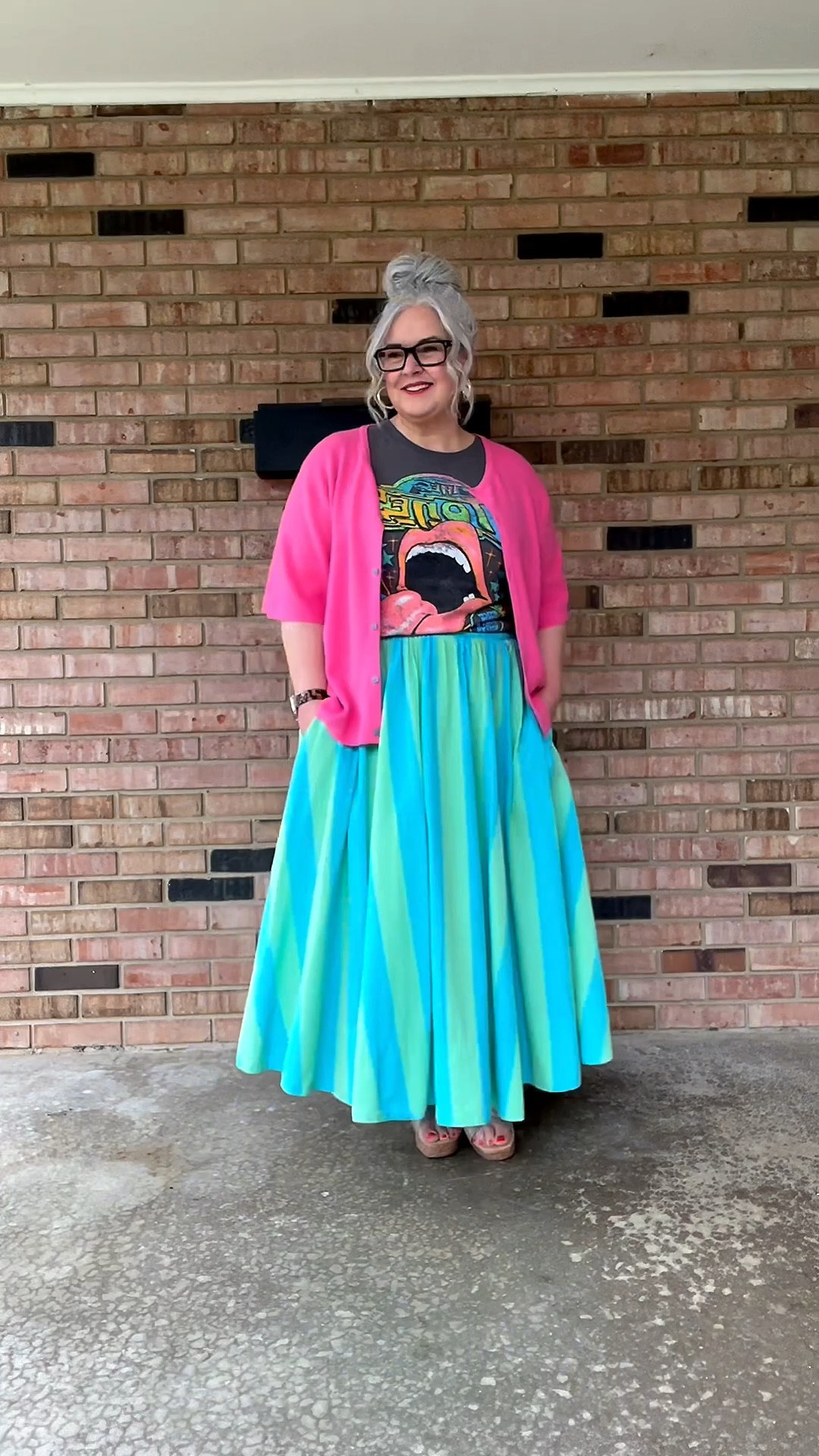 Someone asked me today  if I was dressed so colorful for Easter, 🐣 Nope, just love bright colors! They make me happy 💚🩷💛🩵
#over50fashion #over50style #dopaminedressing #ootd #over50club 

#LTKootd #LTKOver40 #LTKMidsize