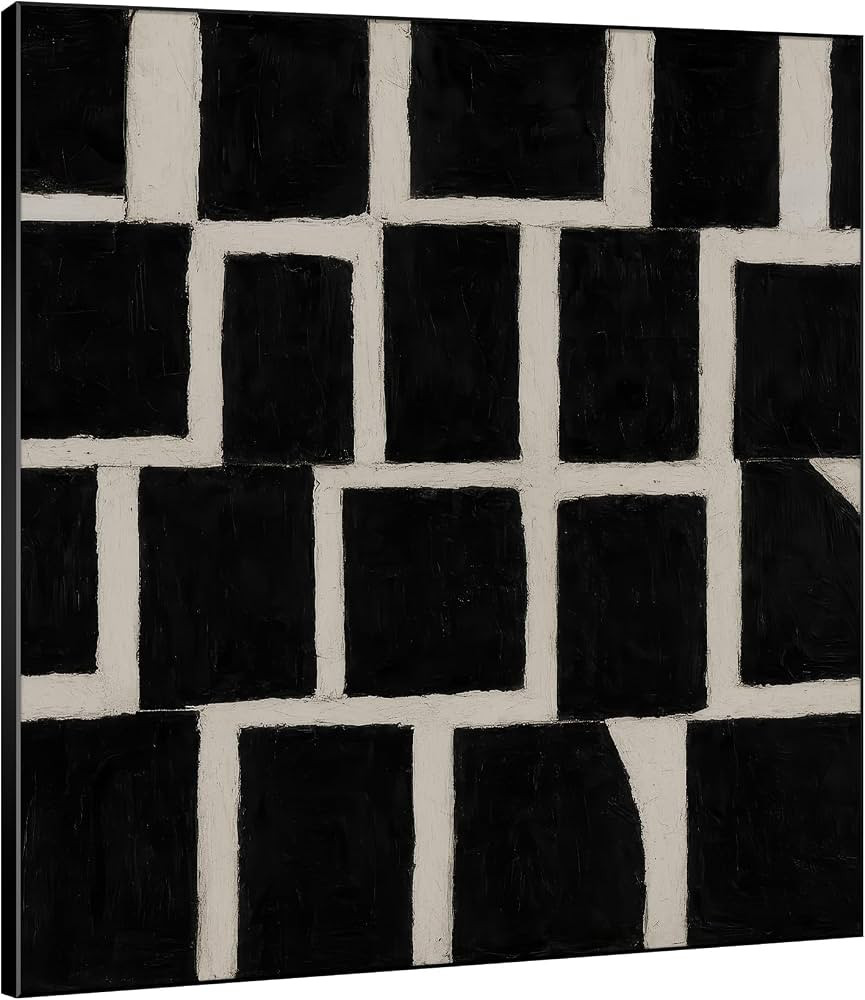 SIGNWIN 72"x72" Extra Large Framed Wall Art Bold Black and White Geometric Modern Abstract Print ... | Amazon (US)