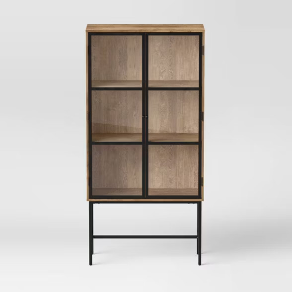 Glass Door Library Cabinet Brown - Project 62™ | Target