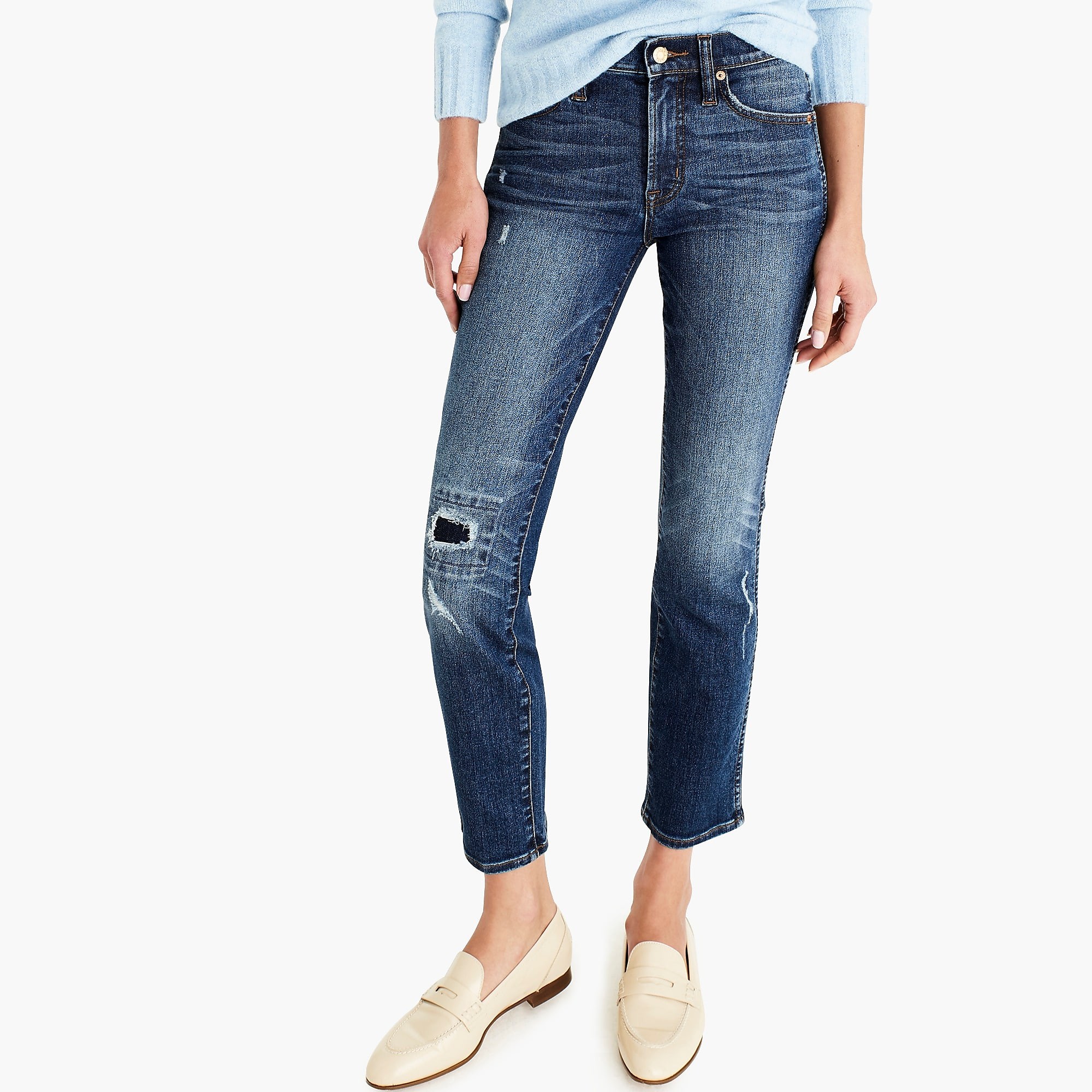 Vintage straight jean in rip-and-repair | J. Crew US