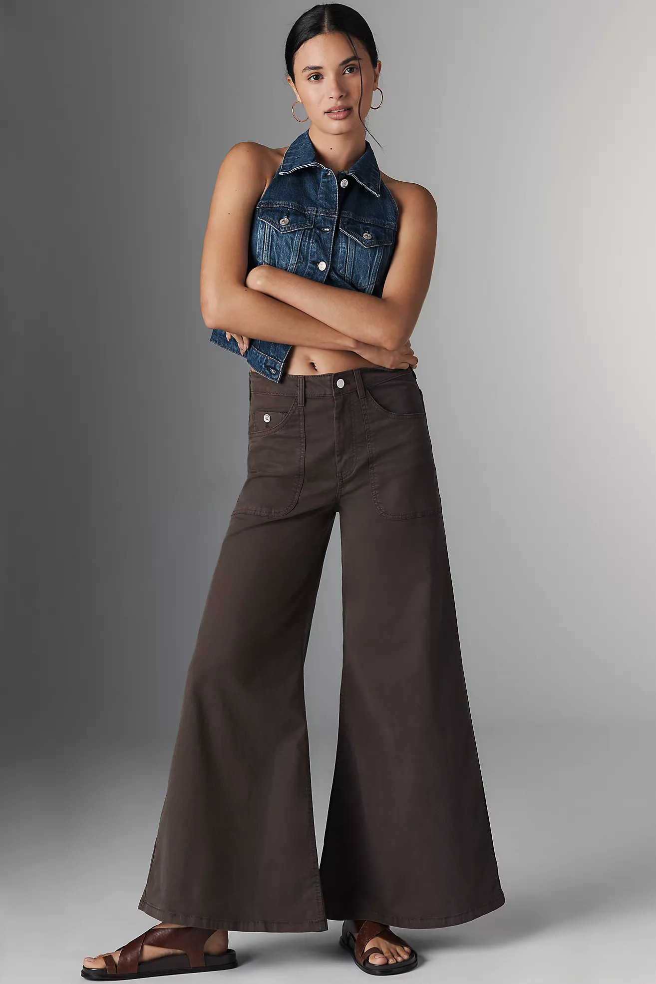 Pilcro High-Rise Wide-Leg Flare Pants | Anthropologie (US)
