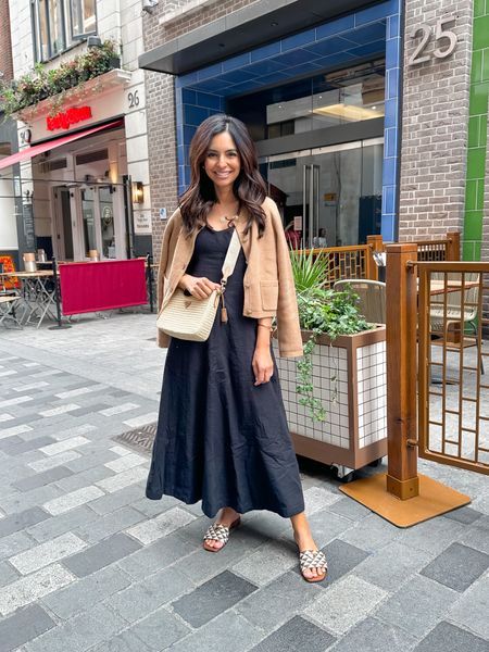 What i wore in London for a casual dinner at Dishoom, Wearing an xs in linen dress and XS in j crew sweater jacket, both run TTS 

#LTKtravel #LTKeurope #LTKstyletip