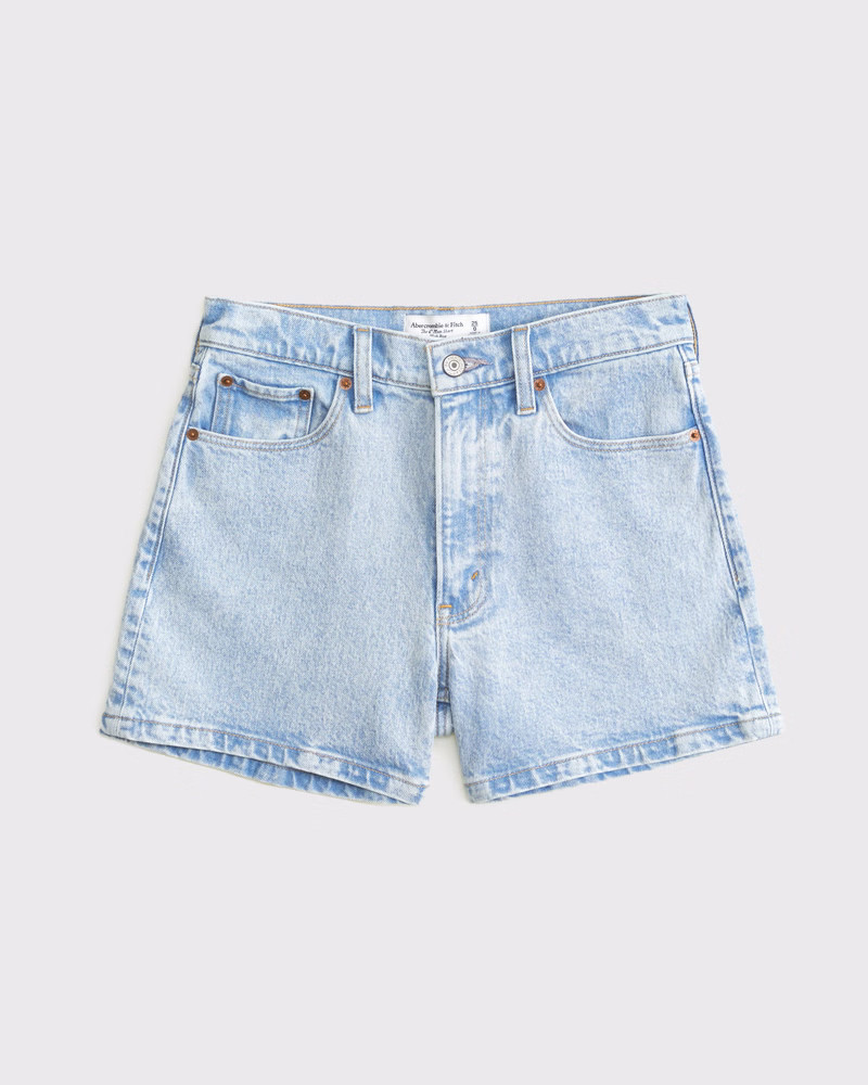 Abercrombie & Fitch Women's High Rise 4"" Mom Short in Medium - Size 36 | Abercrombie & Fitch (US)