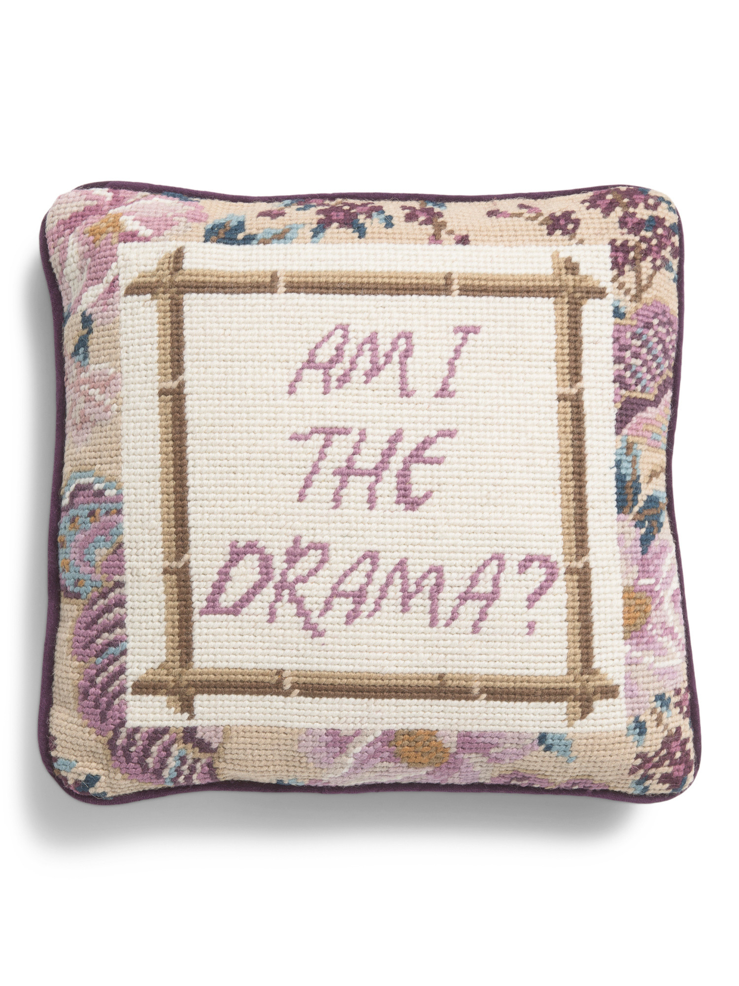 11x11 Drama Needlepoint Pillow | TJ Maxx