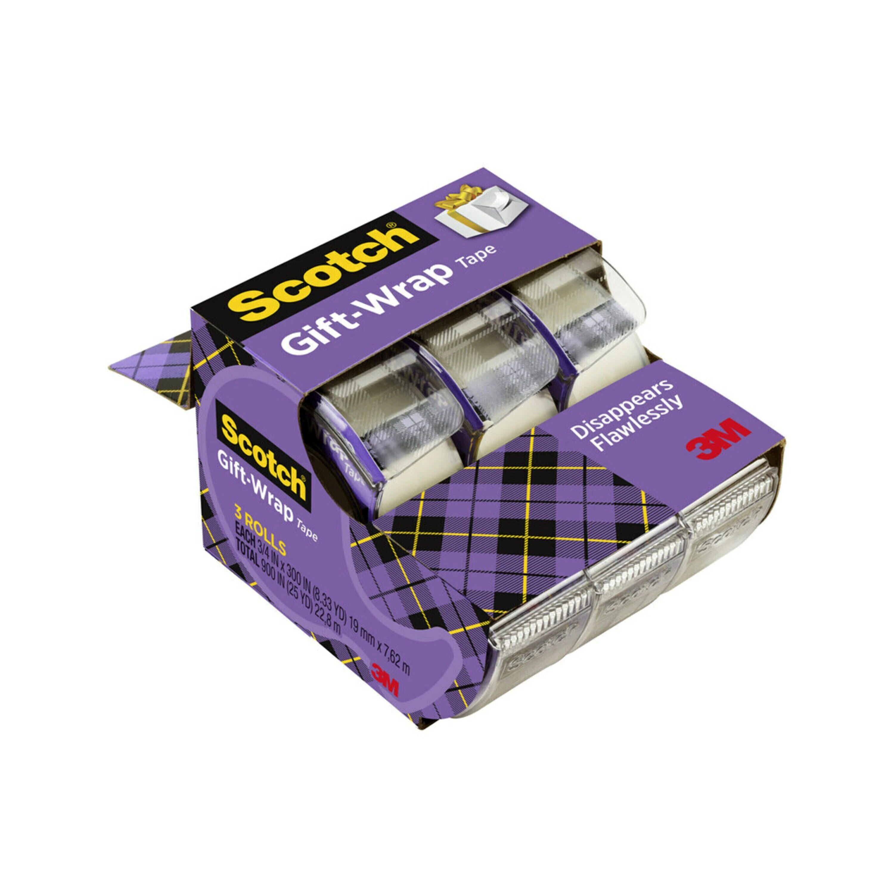 Scotch Gift Wrap 3 -Pack 25-ft x 0.75-in Multipurpose Tape in Clear | 311 | Lowe's