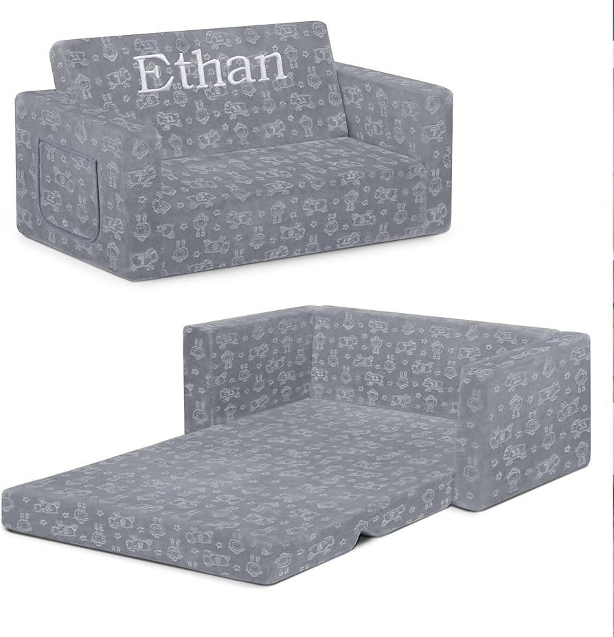 Delta Children Serta Perfect Sleeper Personalized Extra Wide Convertible Sofa to Lounger, Comfy 2... | Amazon (US)