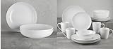 Euro Ceramica Essential Collection Fine Porcelain Classic Coupe 20-Piece Dinnerware and Serveware,4 Pieces 9-Inch Meal Bowl Included, Service for 4, Classic White | Amazon (US)