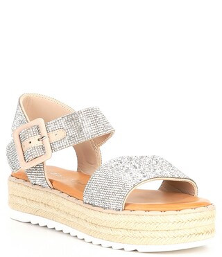 KeeganThree Rhinestone Embellished Oversized Buckle Detail Platform Espadrille Sandals | Dillard's