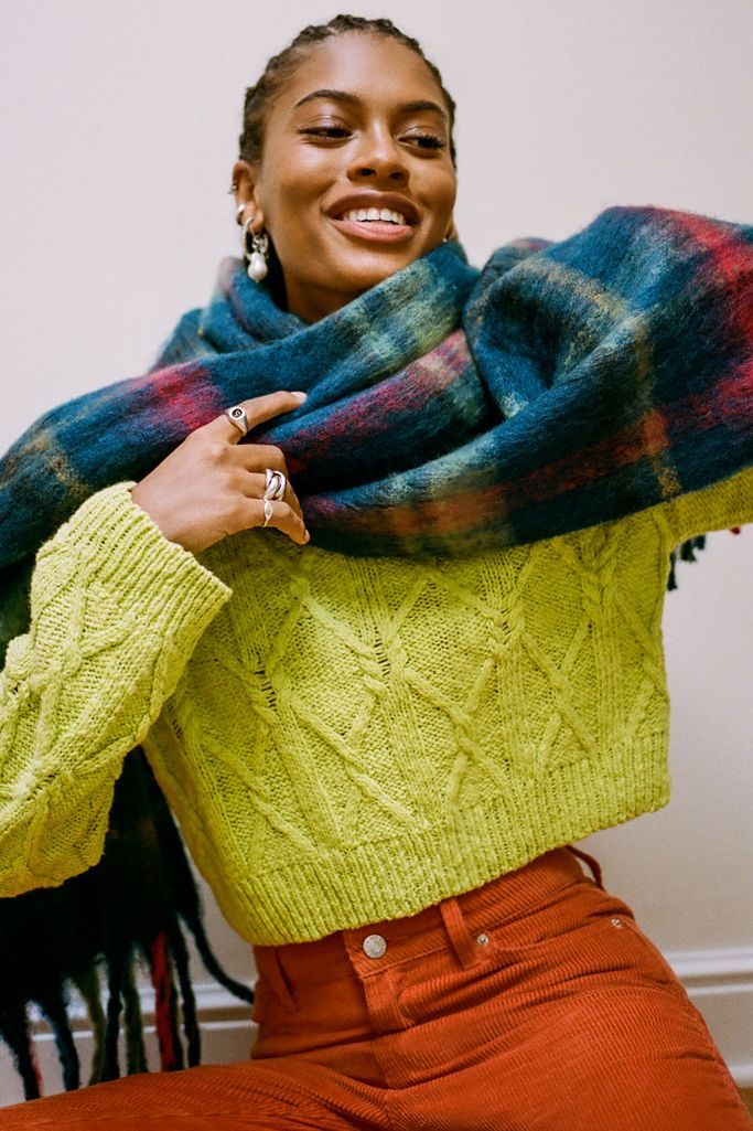 Brushed Plaid Scarf | Urban Outfitters (US and RoW)