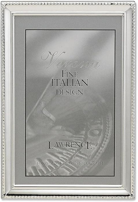 Lawrence Frames 11646 Polished Silver Plate 4x6 Picture Frame - Bead Border Design | Amazon (US)