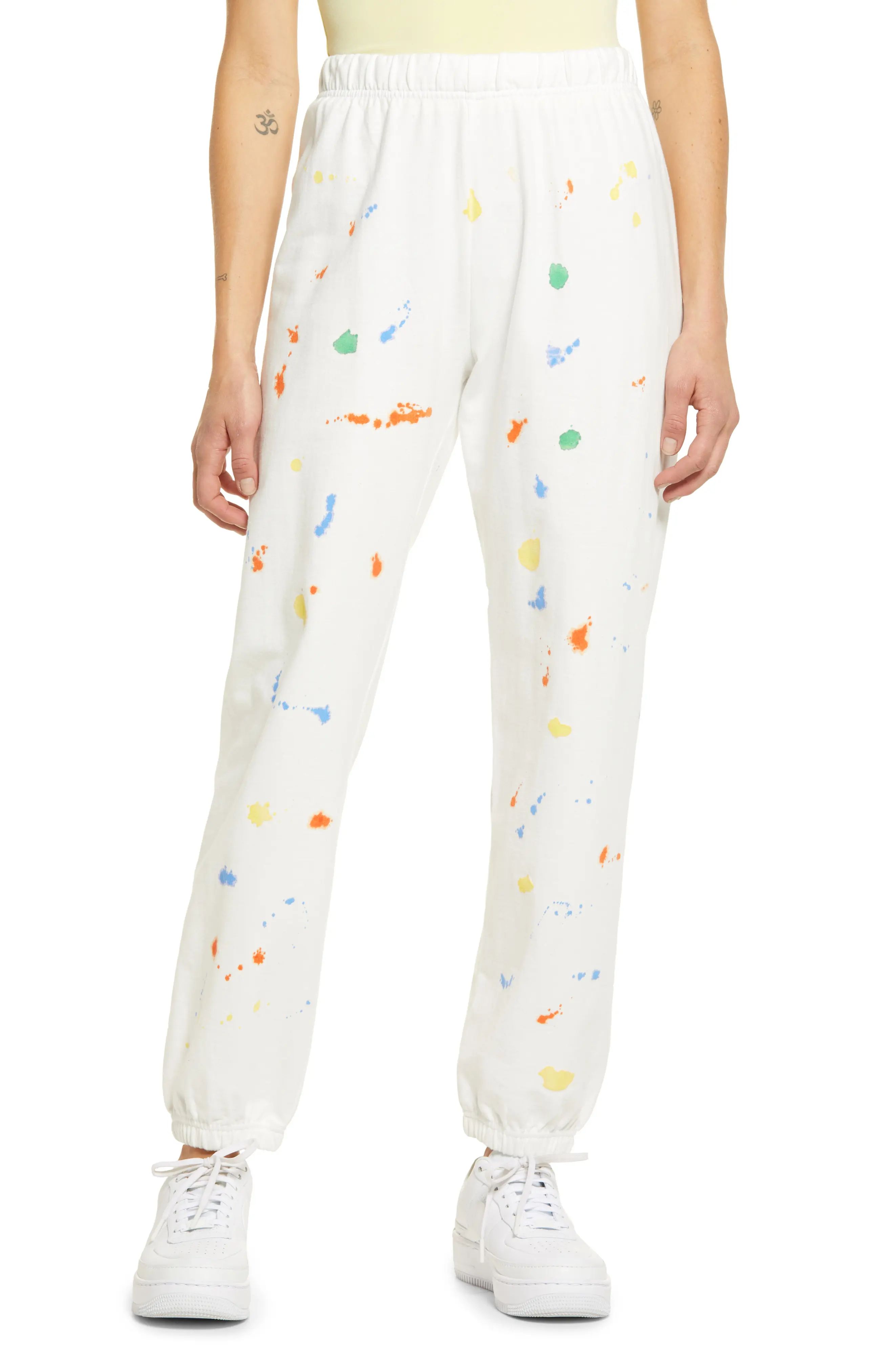 Women's Sub Urban Riot Splatter Undergrad Sweatpants, Size Large - White | Nordstrom