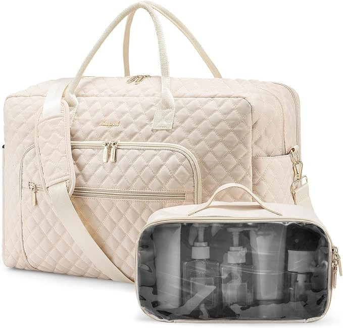 LOVEVOOK Travel Duffle Bag, Weekender Bag for Women with Toiletry Bag Carry on Overnight Bag with... | Amazon (US)
