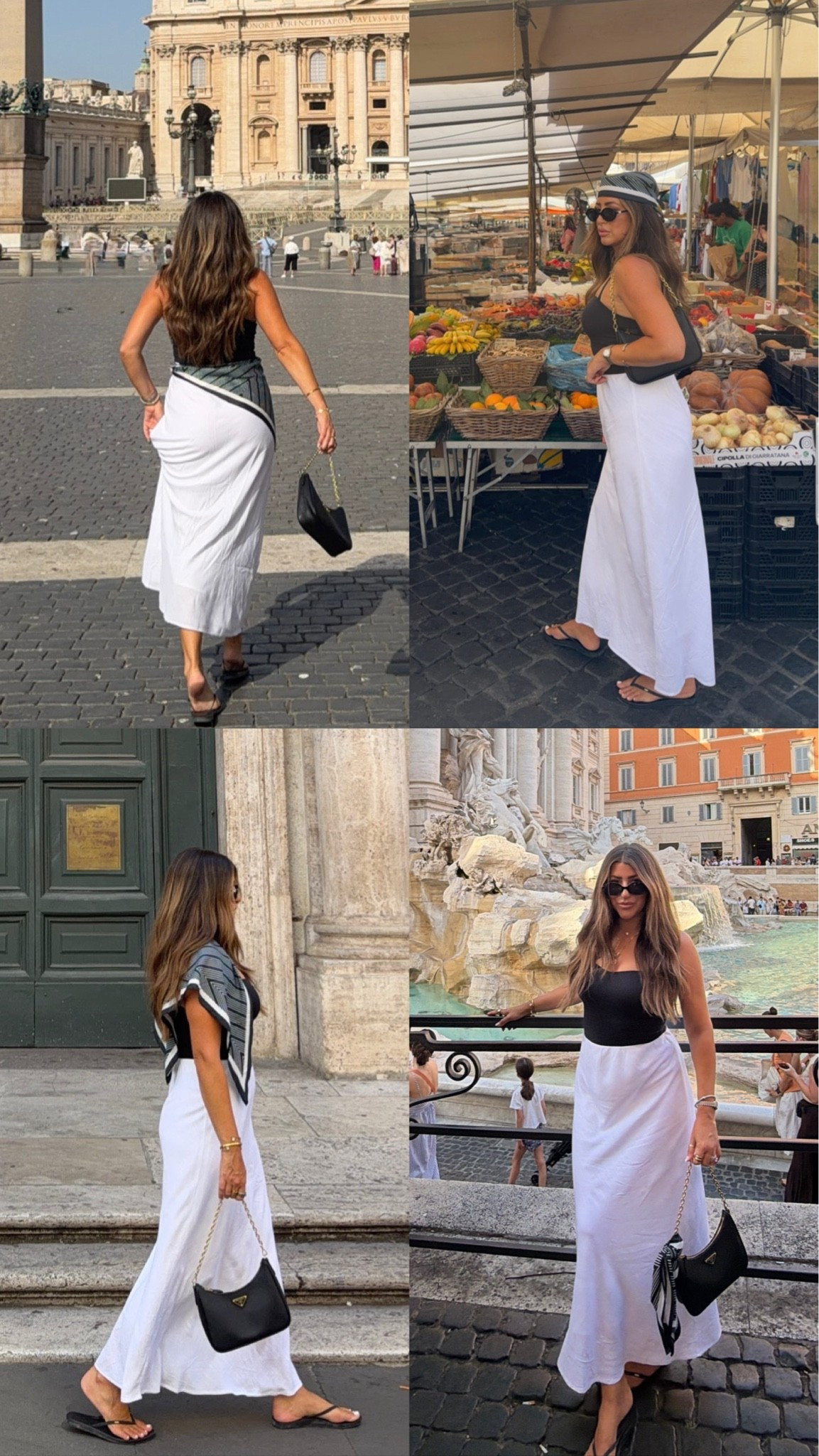 Europe outfit in Rome Italy. White maxi skirt outfit. Ways to wear scarf. Wearing meds

#LTKSeasonal #LTKOver40 #LTKootd