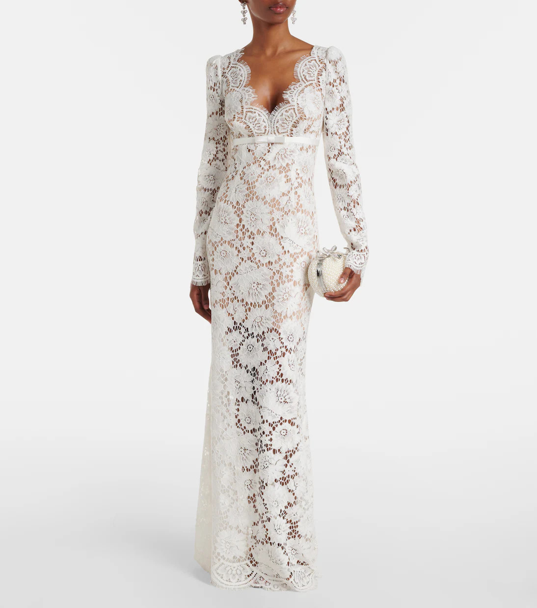 Bow-detail lace maxi dress | Mytheresa (UK)