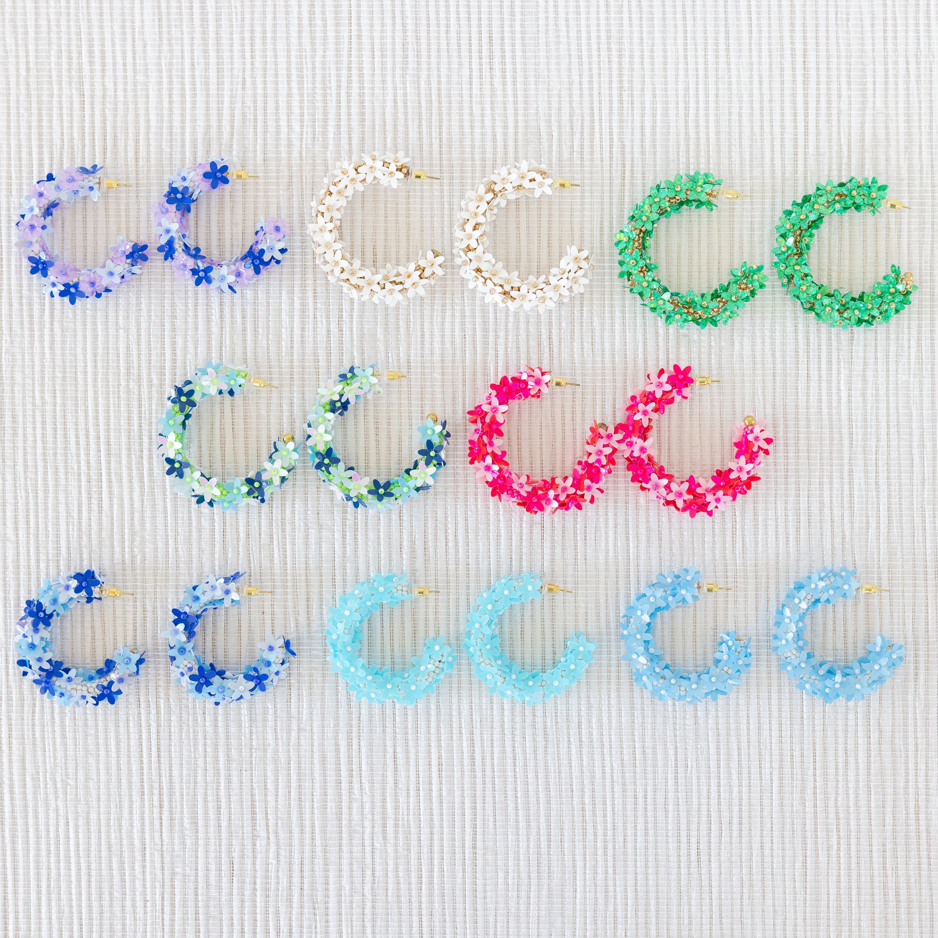 Flower Hoops in Shades of Blue | Beth Ladd Collections