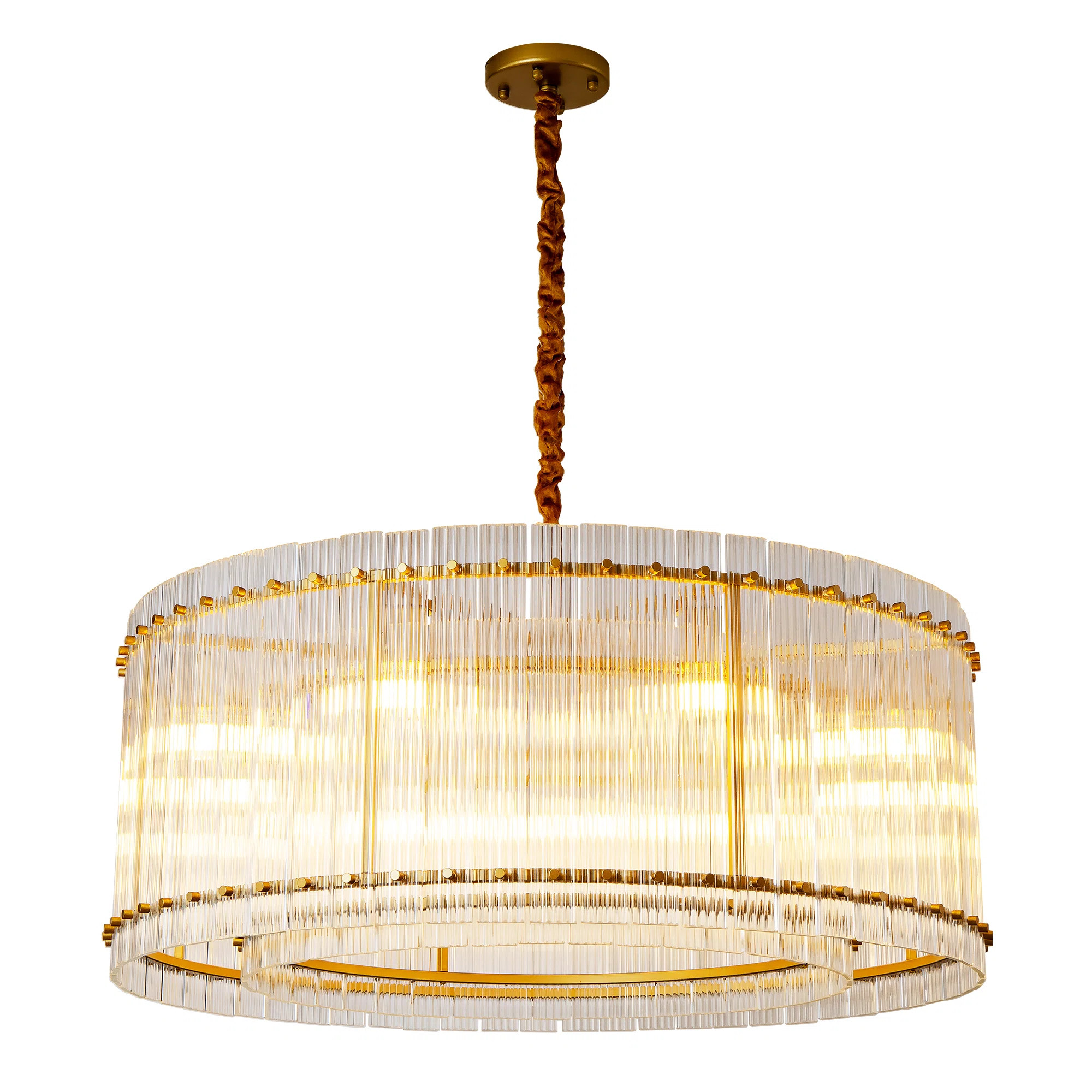 Everly Quinn Maere 8 - Light 37'' Chandelier Fixture, Doule Layer Drum Pendant Lighting | Wayfair | Wayfair North America