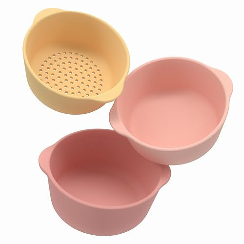 Inspire My Play - 3 x Nesting Bowls and Sieve - Perfect for Sensory PlayTray - Sensory Bin Accessories - Special Education Classroom Supplies - Montessori Education Toys - Coral | Amazon (US)