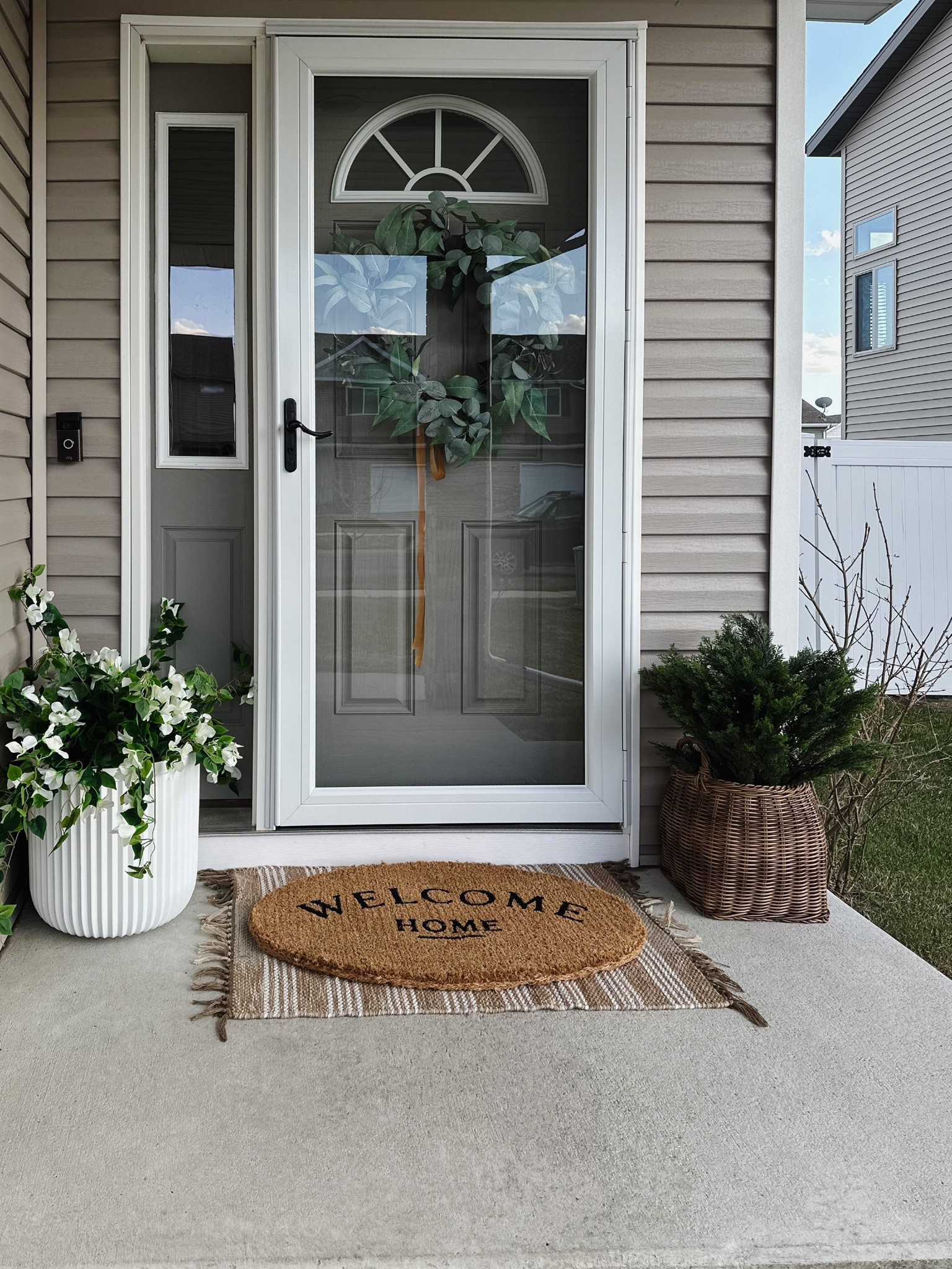 Spring front porch!

Faux plants, faux cedar bush, amazon florals, studio McGee target decor, layered doormats, eucalyptus wreath with ribbon, better homes and gardens white planter, mcgee and co wicker planter

#LTKhome #LTKSeasonal #LTKstyletip