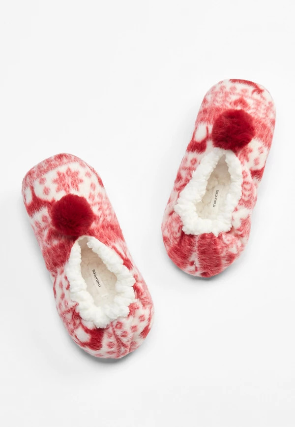 Reindeer Fair Isle Slippers | Maurices