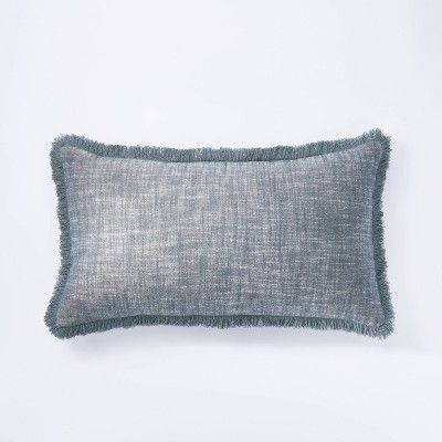 Oversized Woven Textured Lumbar Throw Pillow Blue - Threshold™ designed with Studio McGee | Target