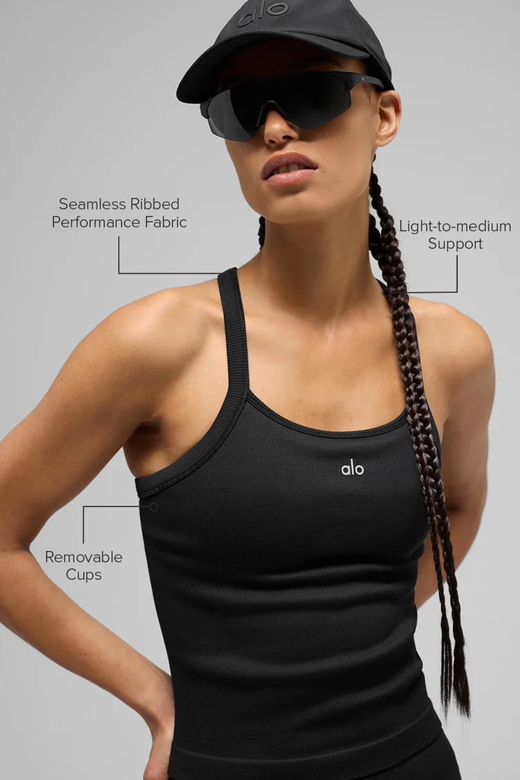 Seamless Ribbed Favorite Full Length Bra Tank | Alo Yoga