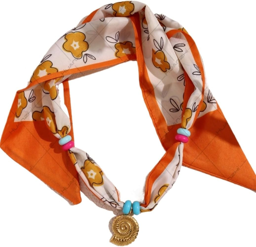 Silk Scarf Necklaces For Women With Charm Scarves For Necklaces Boho Beach Jewelry Gifts for Wome... | Amazon (US)