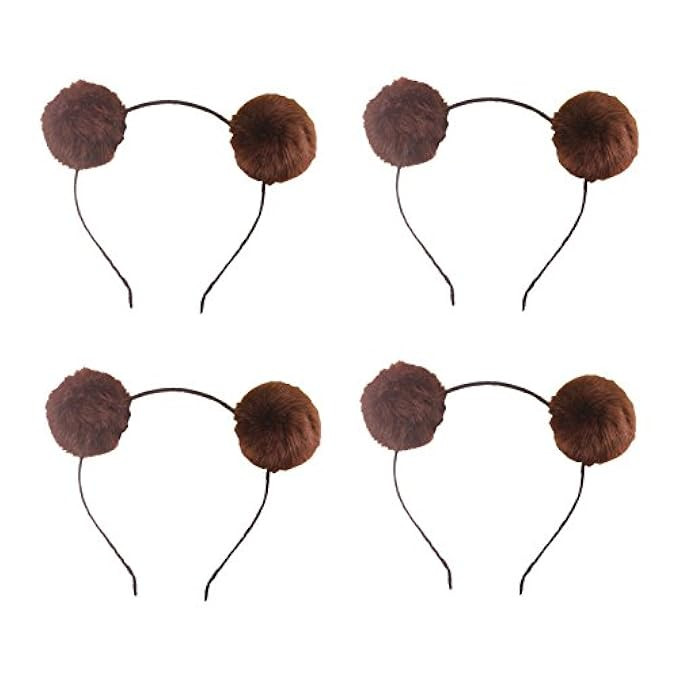 Headband Bear Ears Fluffy Furry Soft Ball Cute Fashion Hoop Hairband Halloween Christmas Party Birth | Amazon (US)