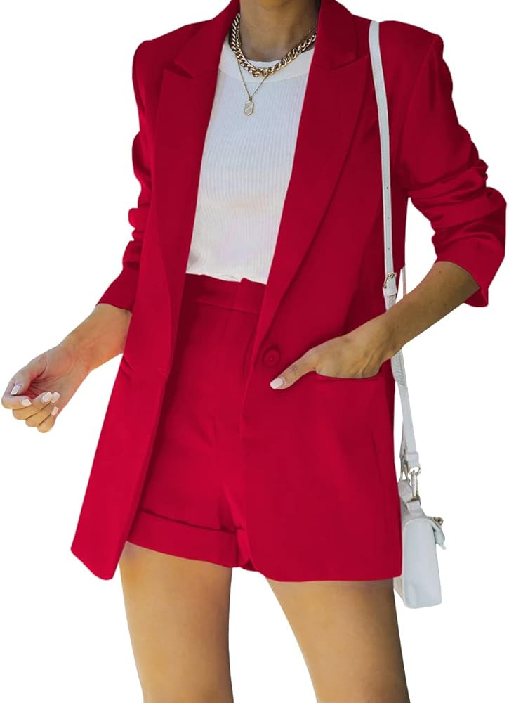 Cicy Bell Women's Blazer Matching Shorts Sets 2 Piece Outfits Short Suits | Amazon (US)