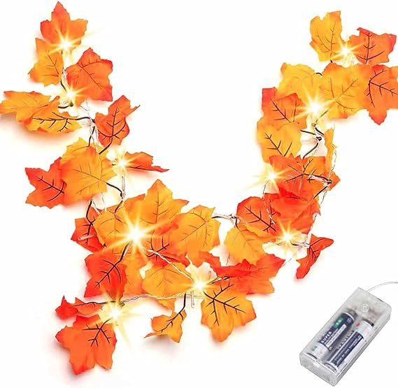 Thanksgiving Decorations Lighted Fall Garland, Thanksgiving Decor Halloween String Lights 8.2 Fee... | Amazon (US)