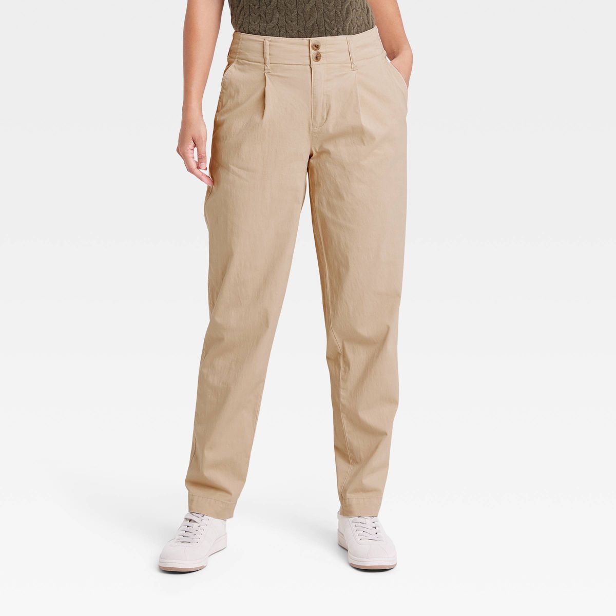 Women's High-Rise Pleat Front Tapered Chino Pants - A New Day™ | Target