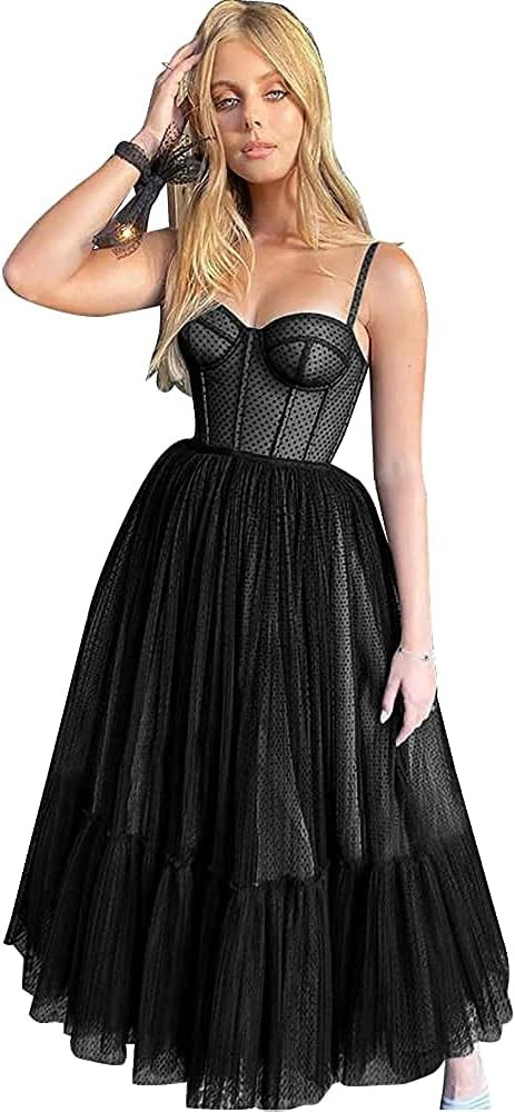 Off Shoulder Length Homecoming Dress Tulle Ball Gown Prom Dress Sweetheart Puffy Teen | Amazon (US)