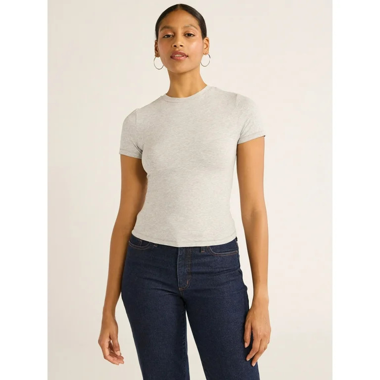 Scoop Women's Ultimate Refined JerseyKnit Fitted Baby Tee, Sizes XS-XXL | Walmart (US)