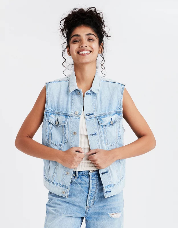 AE Boyfriend Denim Vest | American Eagle Outfitters (US & CA)