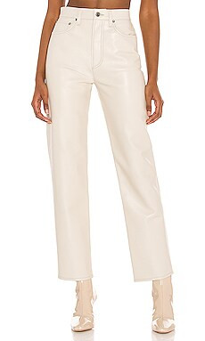 AGOLDE Recycled Leather 90's Pinch Waist Pant in Powder from Revolve.com | Revolve Clothing (Global)