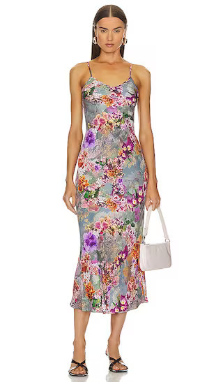 Bryony Lucia Dress in Peace Pink Floral Midi Dress Midi Wedding Guest Dress Midi Summer Dress | Revolve Clothing (Global)