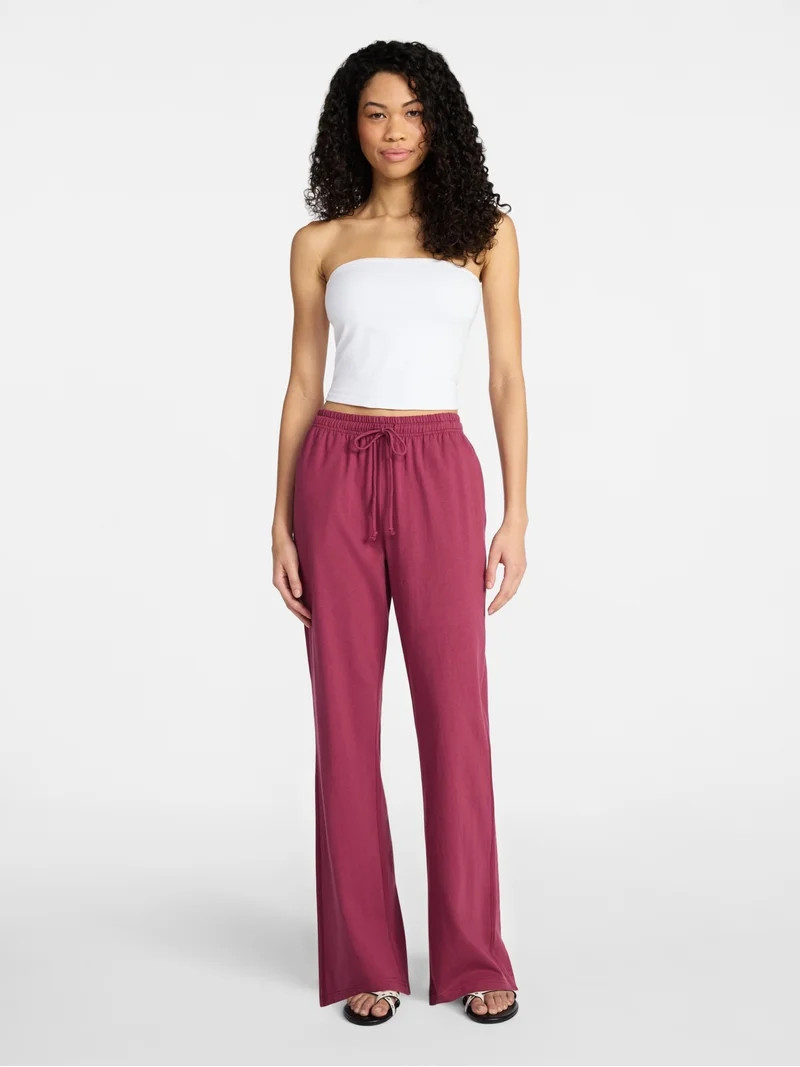 No Boundaries Cotton Jersey Drawstring Pants, 31.5'' Inseam, Women's XXS-XXL | Walmart (US)