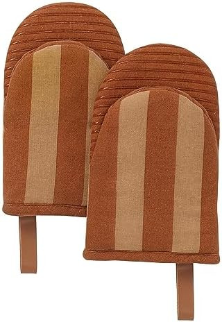 Folkulture Mini Oven Mitts Heat Resistant | (5.75x9) Set of 2 Orange Oven Mittens | Short Oven Gl... | Amazon (US)