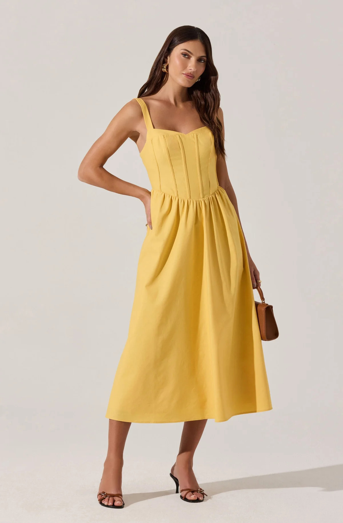 Sweetheart Corset Linen Dress | ASTR The Label (US)