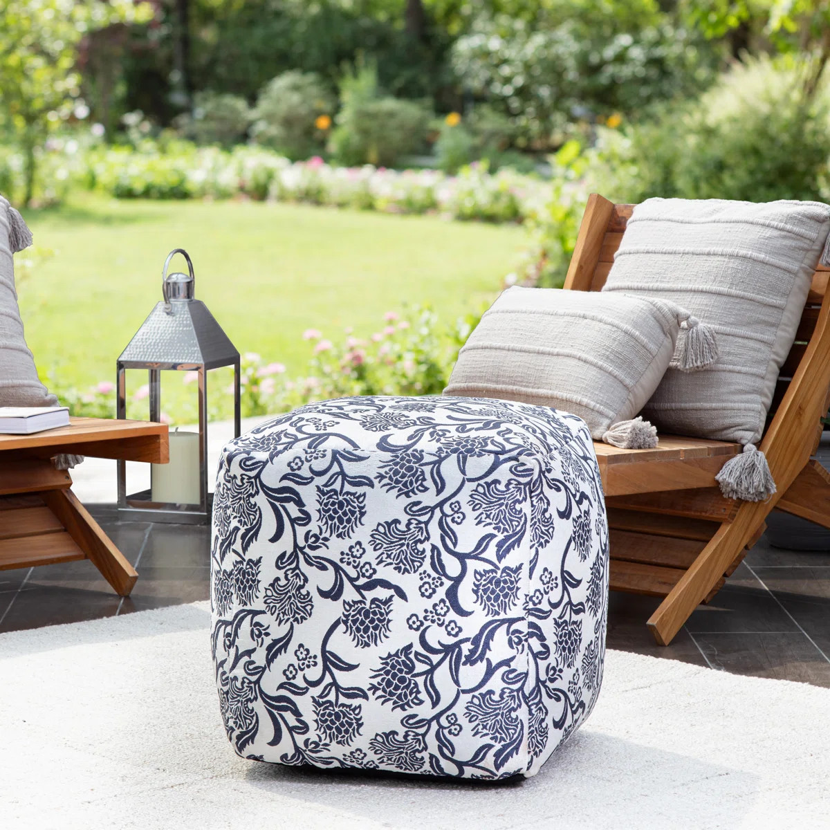 Almeada Upholstered Outdoor Pouf Patio Ottoman | Wayfair North America