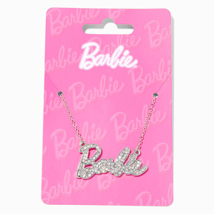 Barbie™ Silver Logo Necklace | Claire's (US)