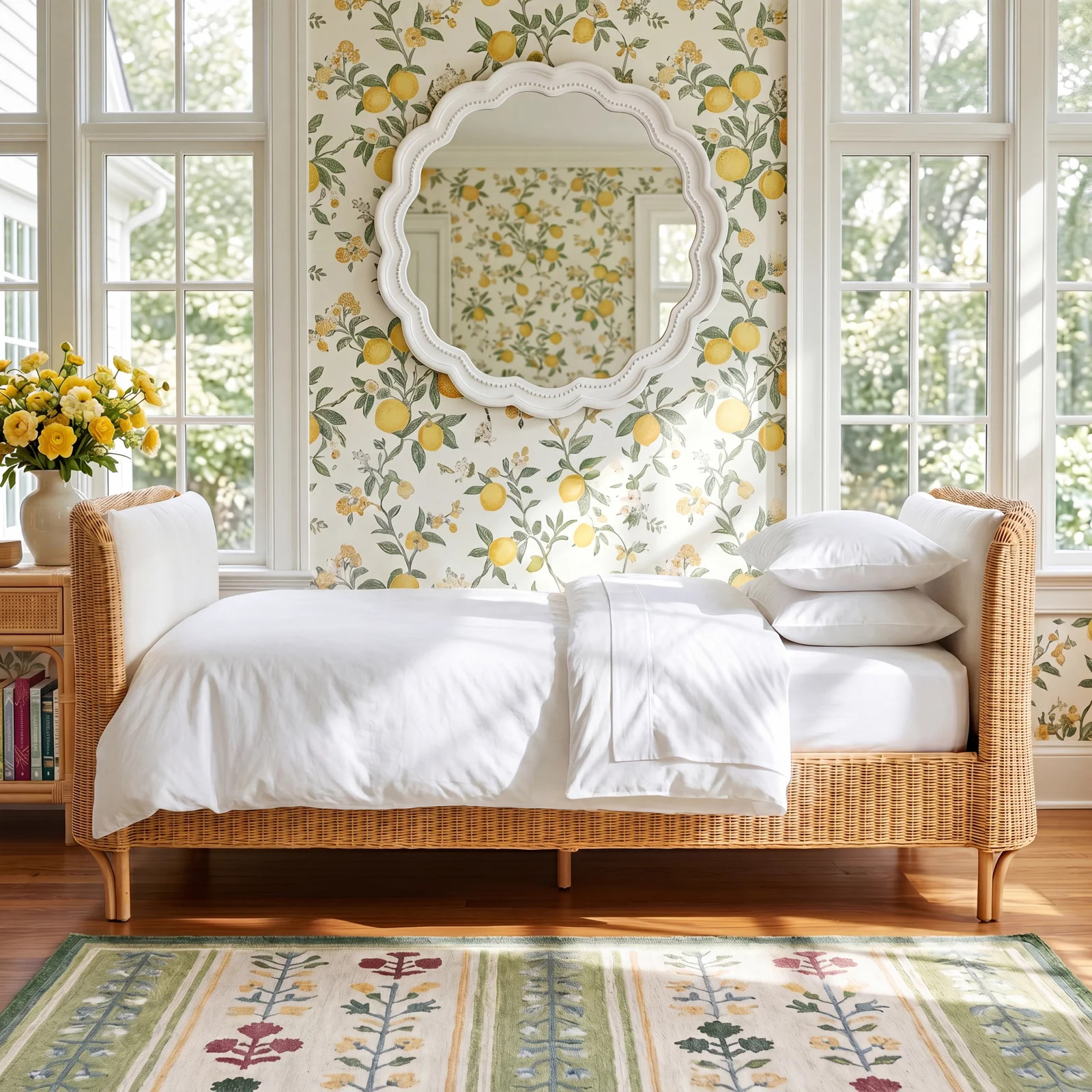 Demeatra Diva Bohemian Light Honey Rattan Daybed | Birch Lane