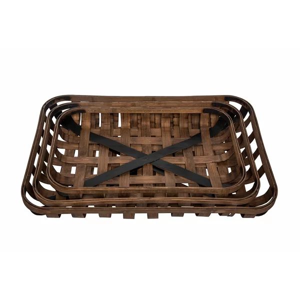 3 Piece Solid Wood Basket Set | Wayfair North America