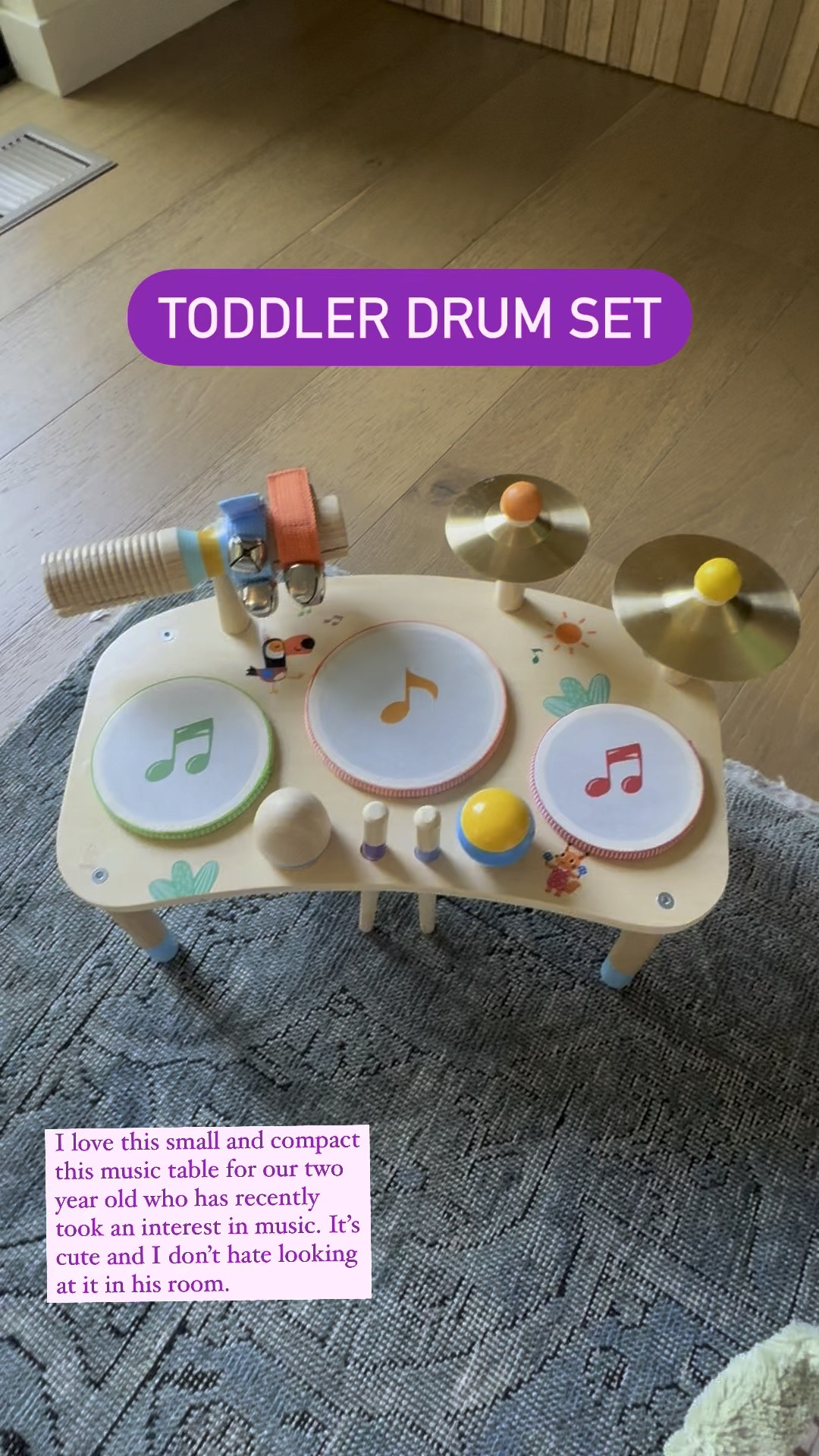 This little music table is perfect for young kids who are enthusiastic about music. It’s also perfect for parents who don’t want a large, obnoxious drum set taking up a lot of space in their kid’s rooms. 💯

Toddler toy, kids, drum set, toy drum

#LTKBacktoSchool 

#LTKKids #LTKFamily