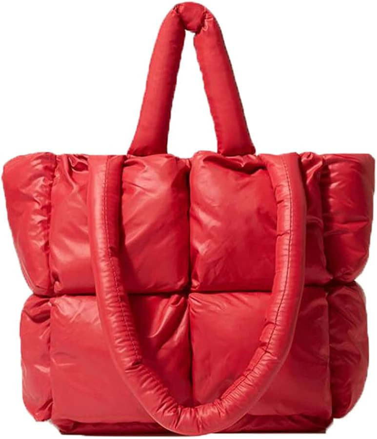 Lightweight Puffer Tote Purse Quilted Women Luxury Handbag Soft Shoulder Bag | Amazon (US)