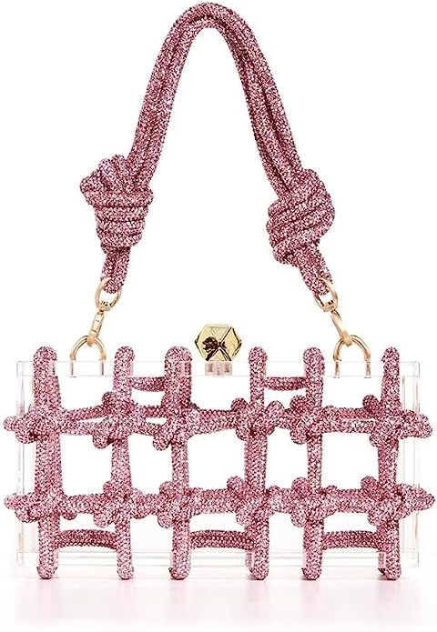 Clear Acrylic Bag Rhinestone Acrylic Clutch Crystal Evening Purses for Women Glitter Handbag for ... | Amazon (US)
