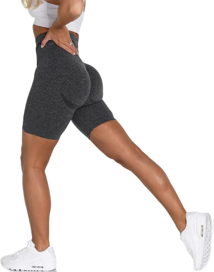 Peeli Seamless Yoga Shorts High Waist Tummy Control Workout Shorts for Women Gym Running Athletic Co | Amazon (US)