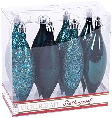Vickerman N500162 Shatterproof Drop Ornament with 4 Separate Finishes (shiny, matte, glitter and ... | Amazon (US)