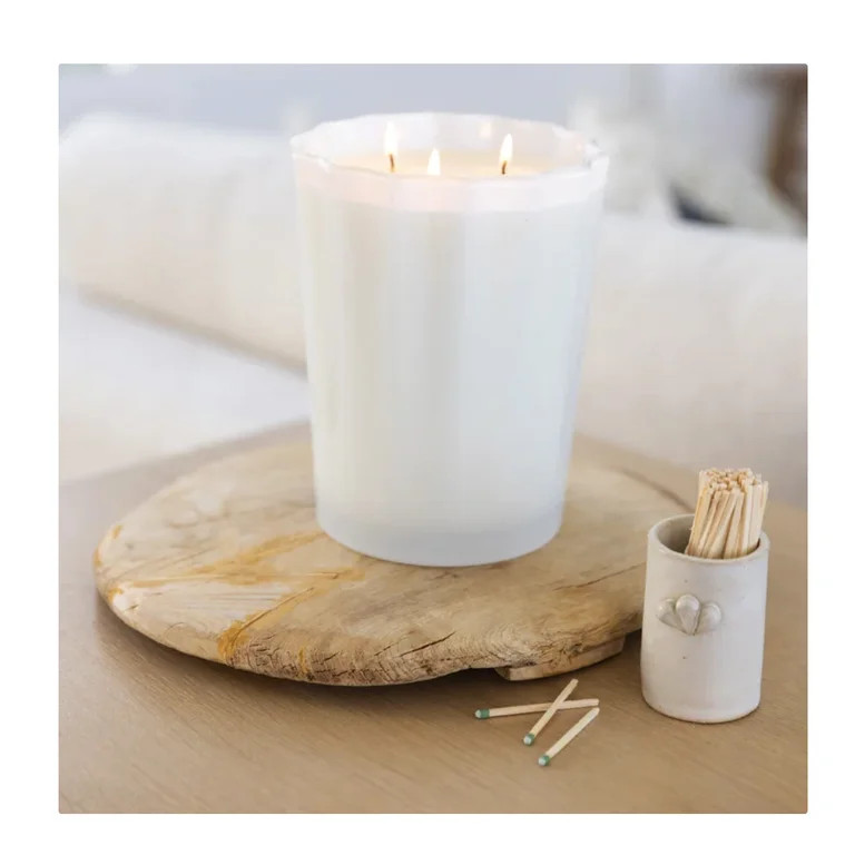 Sand + Fog Spring 57oz. Scalloped Candle with Rubber Wood Lid Pinca Colada | Walmart (US)