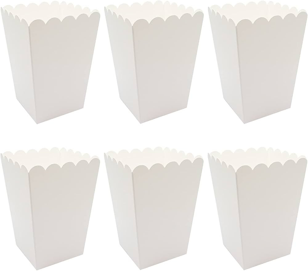 24 Pack White Popcorn Boxes for Party (2.2 x 4.2 x 3 in) | Amazon (US)